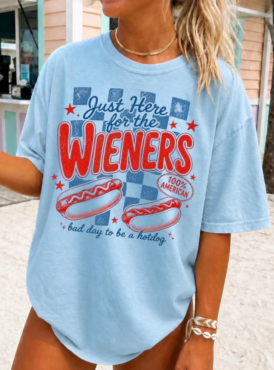 Just here for the wieners T-shirt