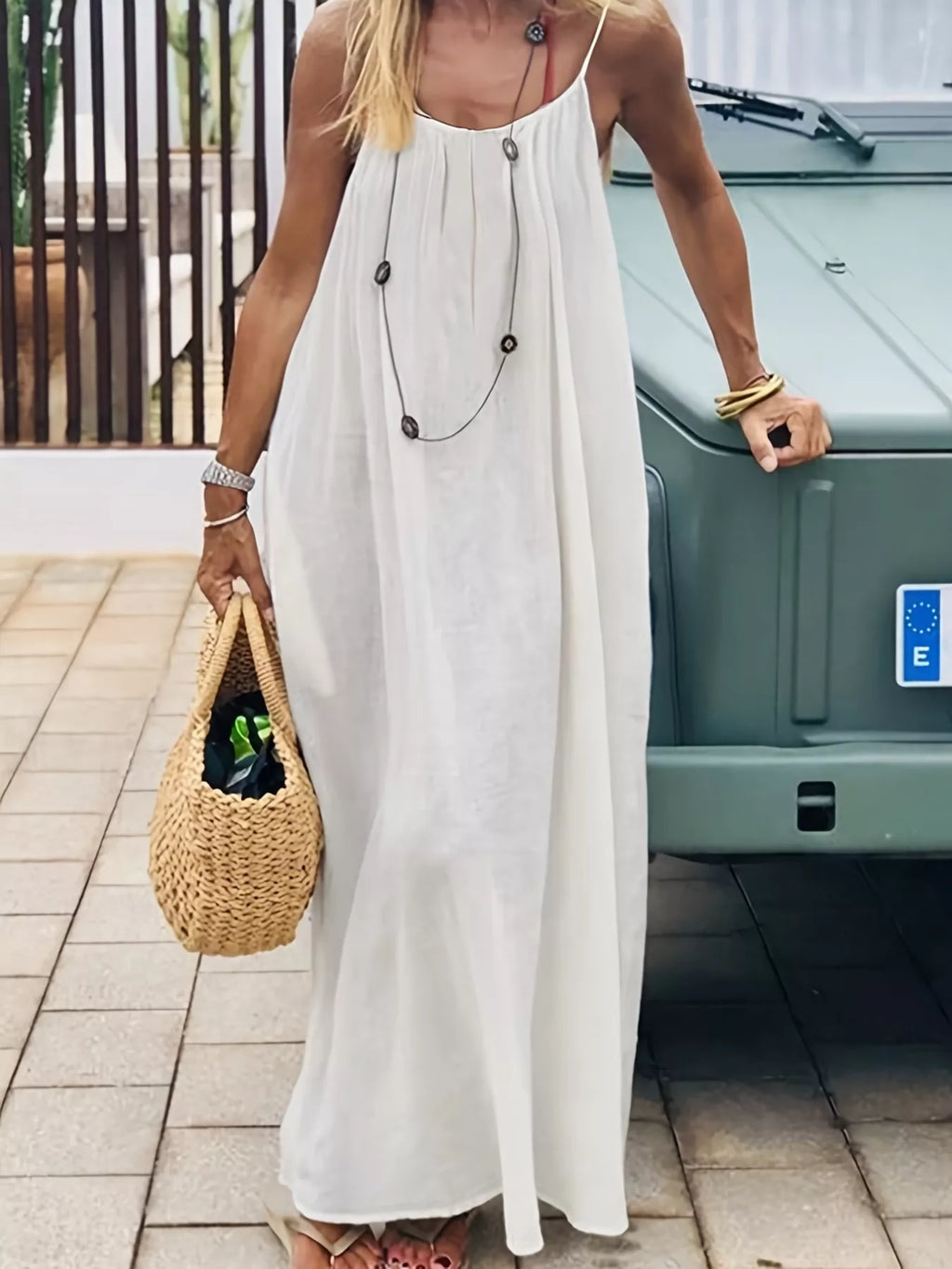 scoop backless dress Backless Scoop Neck Bodycon Cami Dress White / M